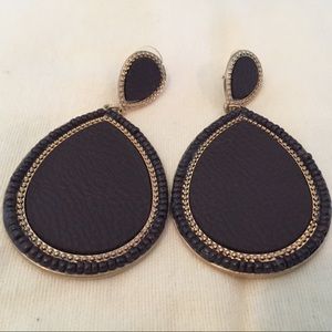 Brown leather earrings